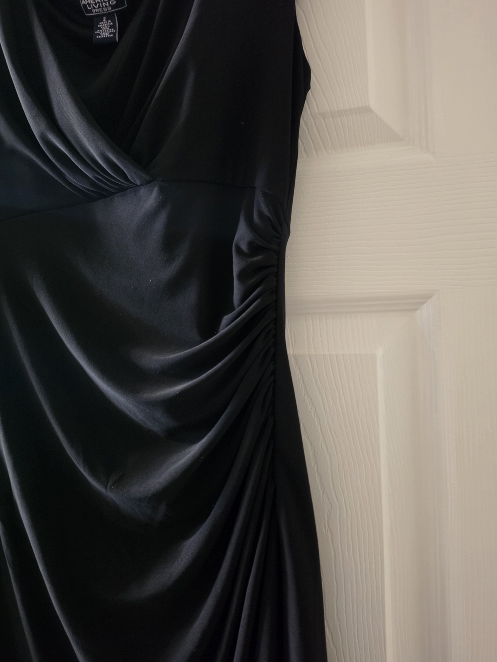 American Living Black Sleeveless Wrap Style Midi Dress Size 2 - Picture 3 of 5
